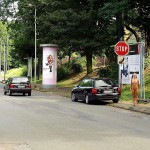 Stripping while walking on a street