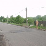 In front of and inside a car repair