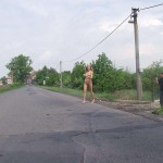 In front of and inside a car repair