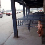 On a street right next to the stadion