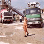 At a big construction site