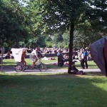 In a riksha at the riverside