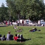 In a riksha at the riverside