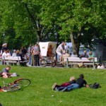 In a riksha at the riverside