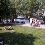 In a riksha at the riverside