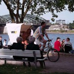 In a riksha at the riverside