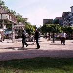 In a riksha at the riverside