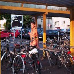 At and on and the street in front