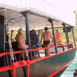 In a bar on a large boat