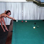 In a pool billard hall