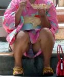 夏祭りパンチラ（浴衣女子多数）のエロ画像