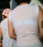 汗で下着や乳首が濡れ透けしてるエロ画像