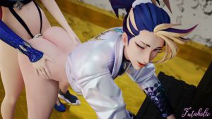 Futa Ahri cumming on Akali