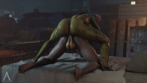 Futa Ivy fucking Harley Quinn ass