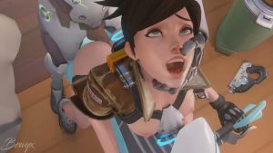 Genji riding with Tracer