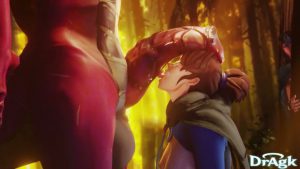 Marci worshipping Dragon Knight