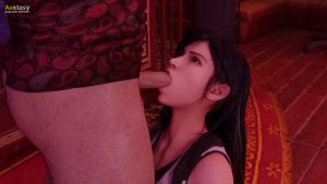 Tifa Lockhart giving a bj